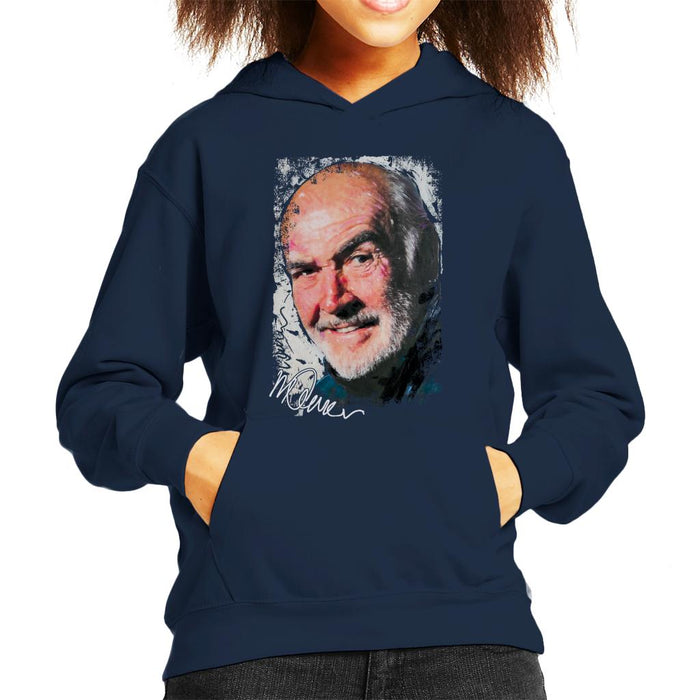 Sidney Maurer Original Portrait Of Actor Sean Connery Kid's Hooded Sweatshirt