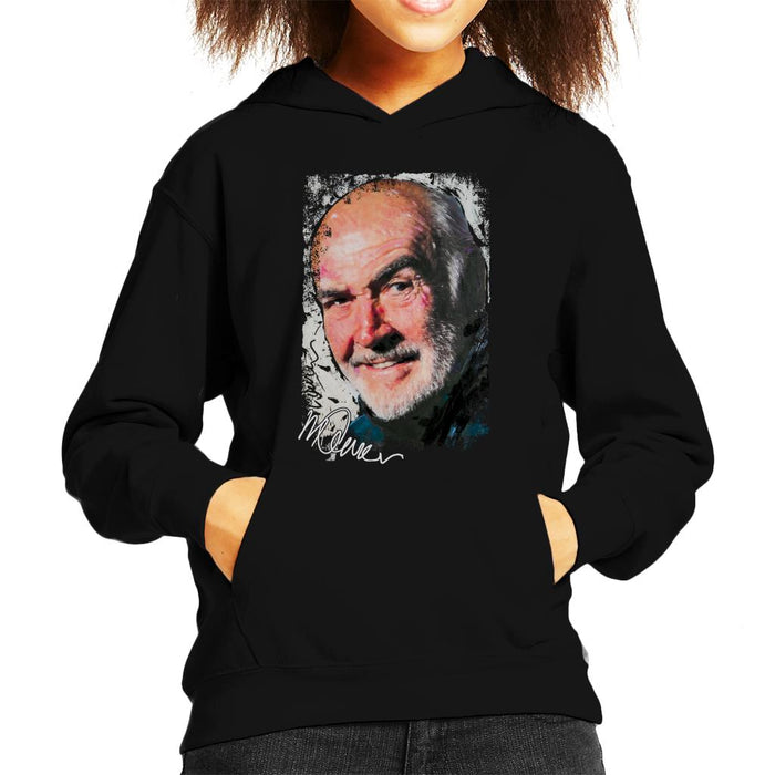 Sidney Maurer Original Portrait Of Actor Sean Connery Kid's Hooded Sweatshirt