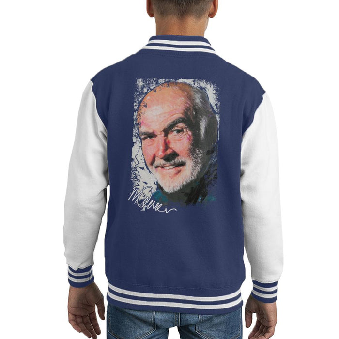 Sidney Maurer Original Portrait Of Actor Sean Connery Kid's Varsity Jacket