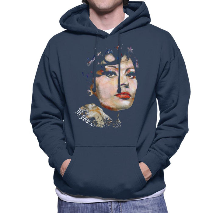 Sidney Maurer Original Portrait Of Actress Sophia Loren Men's Hooded Sweatshirt