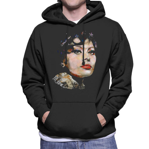 Sidney Maurer Original Portrait Of Actress Sophia Loren Men's Hooded Sweatshirt