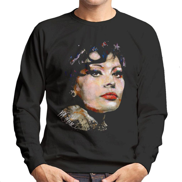 Sidney Maurer Original Portrait Of Actress Sophia Loren Men's Sweatshirt