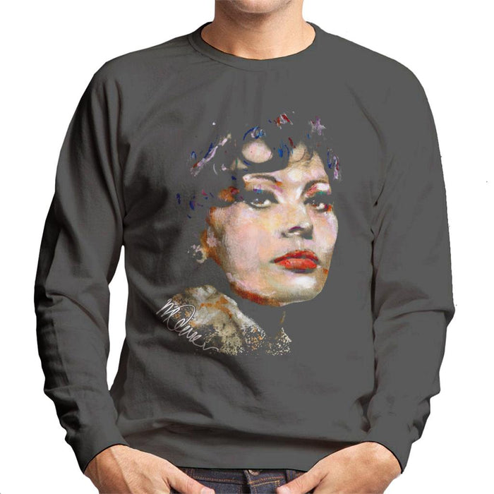 Sidney Maurer Original Portrait Of Actress Sophia Loren Men's Sweatshirt