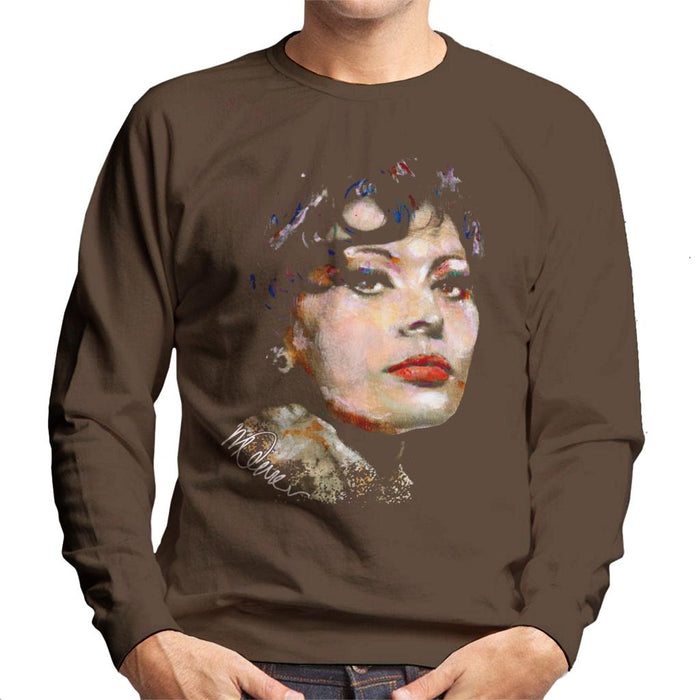 Sidney Maurer Original Portrait Of Actress Sophia Loren Men's Sweatshirt