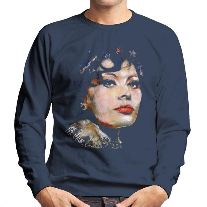 Sidney Maurer Original Portrait Of Actress Sophia Loren Men's Sweatshirt