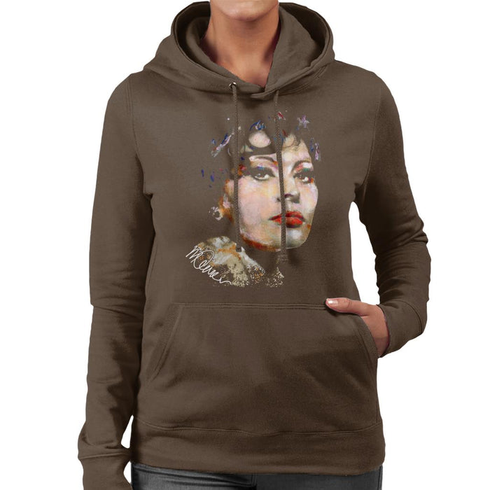 Sidney Maurer Original Portrait Of Actress Sophia Loren Women's Hooded Sweatshirt