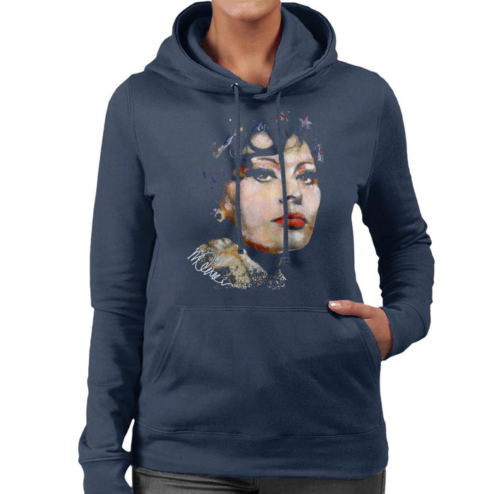Sidney Maurer Original Portrait Of Actress Sophia Loren Women's Hooded Sweatshirt
