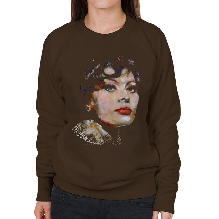 Sidney Maurer Original Portrait Of Actress Sophia Loren Women's Sweatshirt