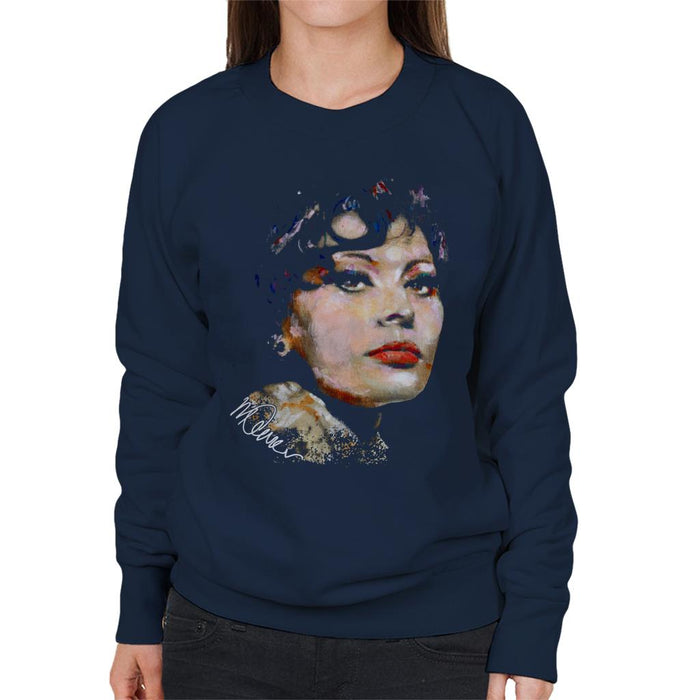 Sidney Maurer Original Portrait Of Actress Sophia Loren Women's Sweatshirt