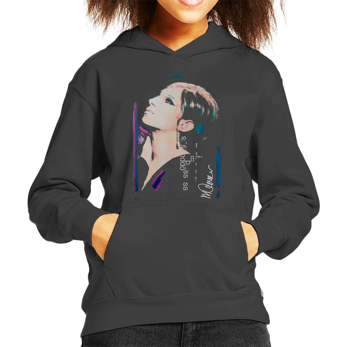 Sidney Maurer Original Portrait Of Actress Barbra Streisand Kid's Hooded Sweatshirt