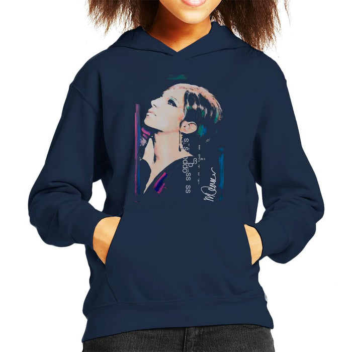 Sidney Maurer Original Portrait Of Actress Barbra Streisand Kid's Hooded Sweatshirt
