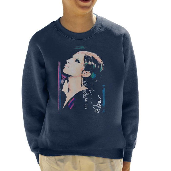 Sidney Maurer Original Portrait Of Actress Barbra Streisand Kid's Sweatshirt