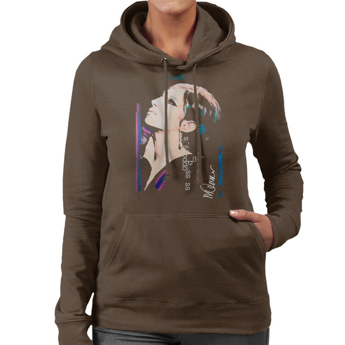 Sidney Maurer Original Portrait Of Actress Barbra Streisand Women's Hooded Sweatshirt