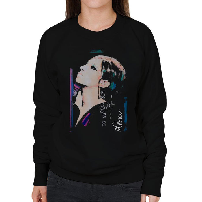 Sidney Maurer Original Portrait Of Actress Barbra Streisand Women's Sweatshirt