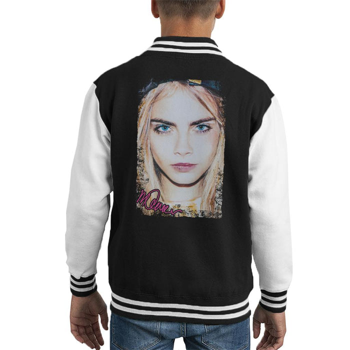 Sidney Maurer Original Portrait Of Actress Cara Delevingne Kid's Varsity Jacket