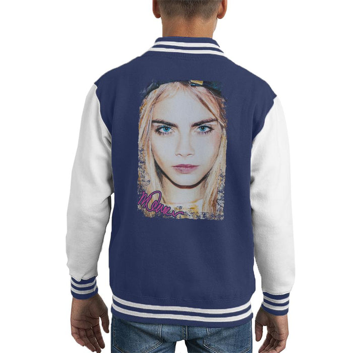 Sidney Maurer Original Portrait Of Actress Cara Delevingne Kid's Varsity Jacket