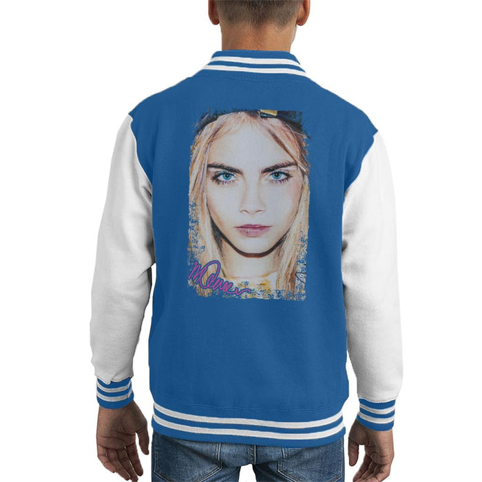 Sidney Maurer Original Portrait Of Actress Cara Delevingne Kid's Varsity Jacket
