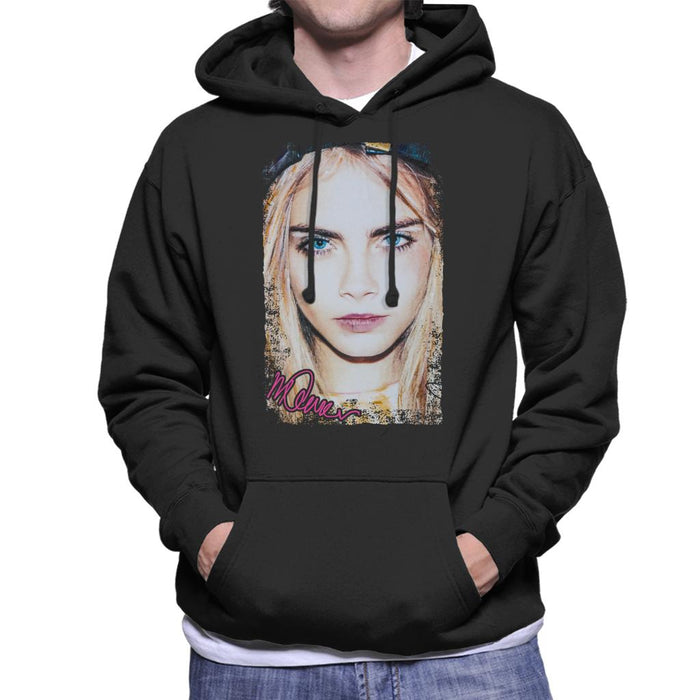 Sidney Maurer Original Portrait Of Actress Cara Delevingne Men's Hooded Sweatshirt