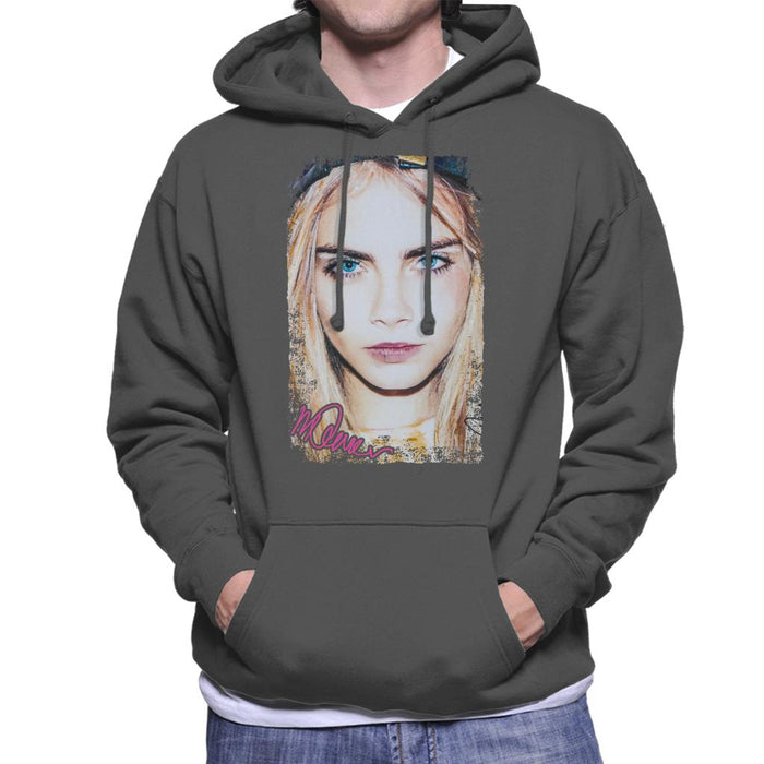 Sidney Maurer Original Portrait Of Actress Cara Delevingne Men's Hooded Sweatshirt