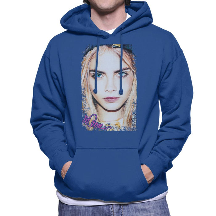 Sidney Maurer Original Portrait Of Actress Cara Delevingne Men's Hooded Sweatshirt