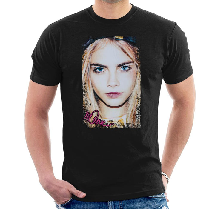 Sidney Maurer Original Portrait Of Actress Cara Delevingne Men's T-Shirt