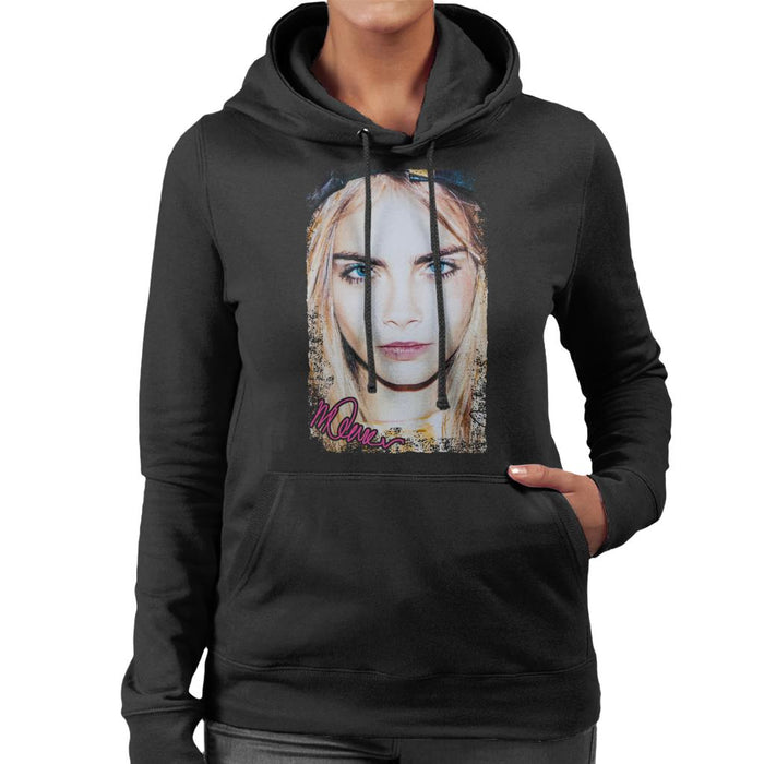 Sidney Maurer Original Portrait Of Actress Cara Delevingne Women's Hooded Sweatshirt