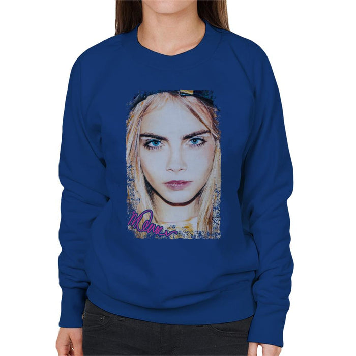 Sidney Maurer Original Portrait Of Actress Cara Delevingne Women's Sweatshirt