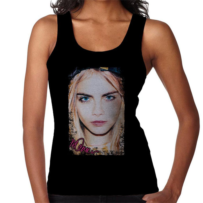 Sidney Maurer Original Portrait Of Actress Cara Delevingne Women's Vest