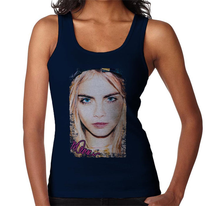 Sidney Maurer Original Portrait Of Actress Cara Delevingne Women's Vest
