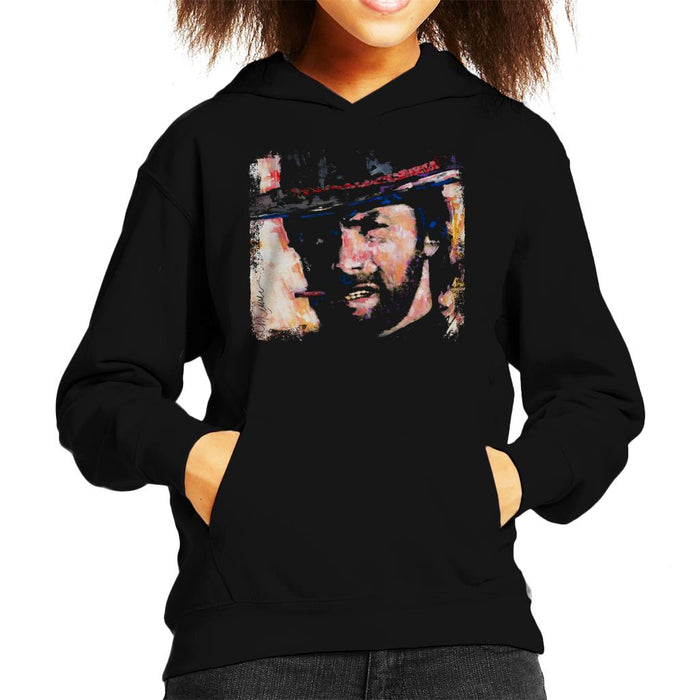 Sidney Maurer Original Portrait Of Actor Clint Eastwood Kid's Hooded Sweatshirt
