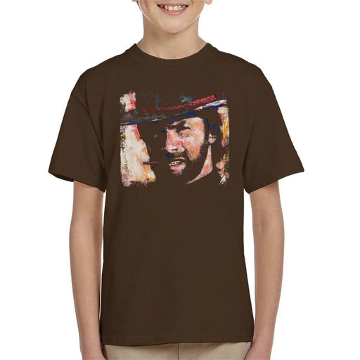 Sidney Maurer Original Portrait Of Actor Clint Eastwood Kid's T-Shirt