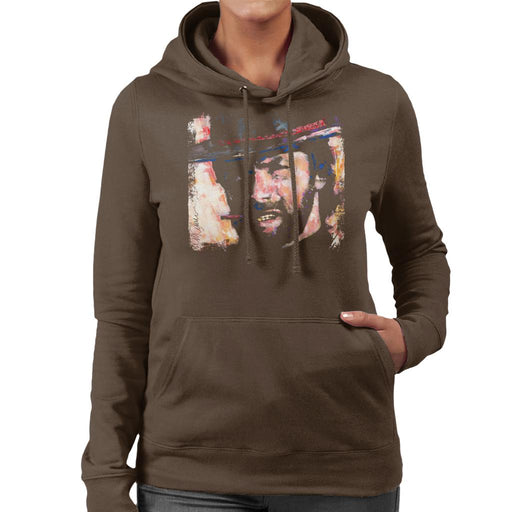 Sidney Maurer Original Portrait Of Actor Clint Eastwood Women's Hooded Sweatshirt