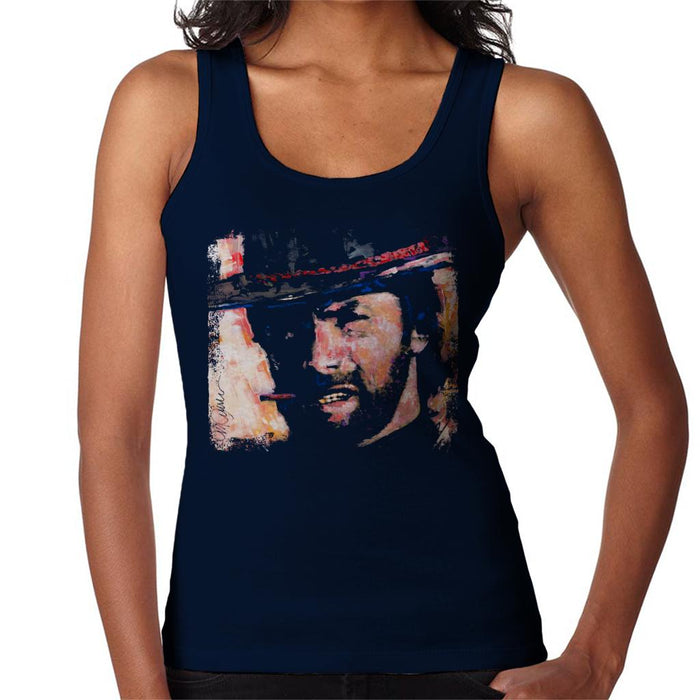 Sidney Maurer Original Portrait Of Actor Clint Eastwood Women's Vest