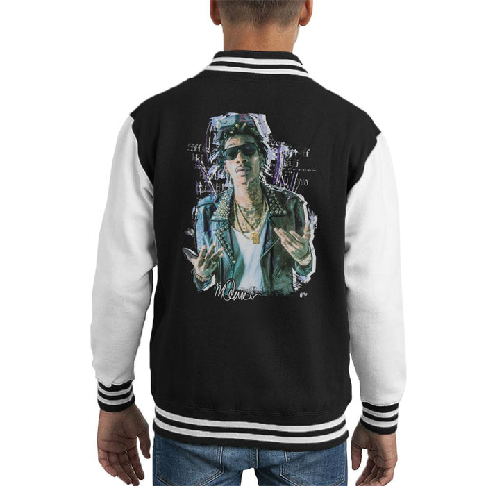 Sidney Maurer Original Portrait Of Rapper Wiz Khalifa Kid's Varsity Jacket