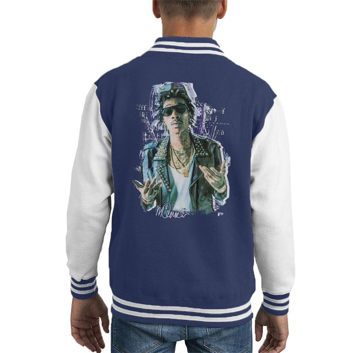 Sidney Maurer Original Portrait Of Rapper Wiz Khalifa Kid's Varsity Jacket