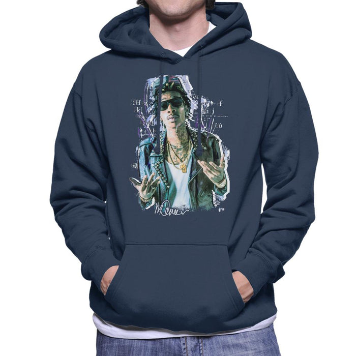 Sidney Maurer Original Portrait Of Rapper Wiz Khalifa Men's Hooded Sweatshirt