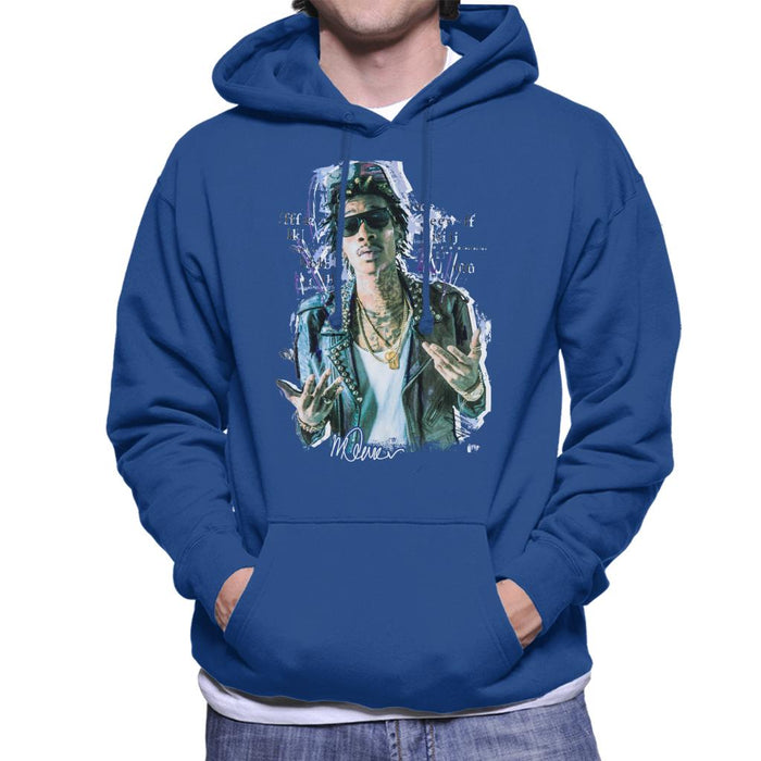 Sidney Maurer Original Portrait Of Rapper Wiz Khalifa Men's Hooded Sweatshirt