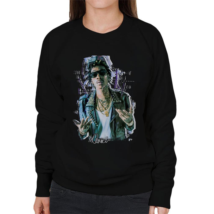 Sidney Maurer Original Portrait Of Rapper Wiz Khalifa Women's Sweatshirt