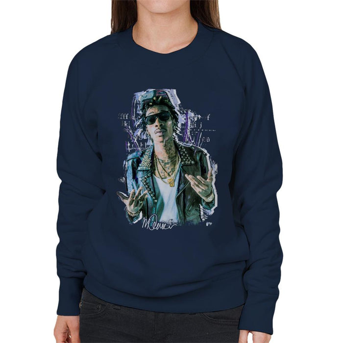 Sidney Maurer Original Portrait Of Rapper Wiz Khalifa Women's Sweatshirt