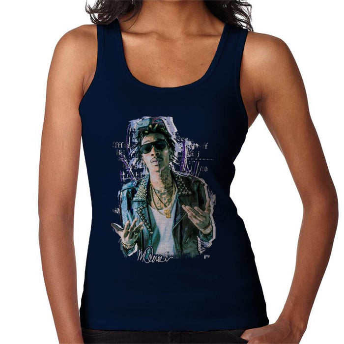 Sidney Maurer Original Portrait Of Rapper Wiz Khalifa Women's Vest