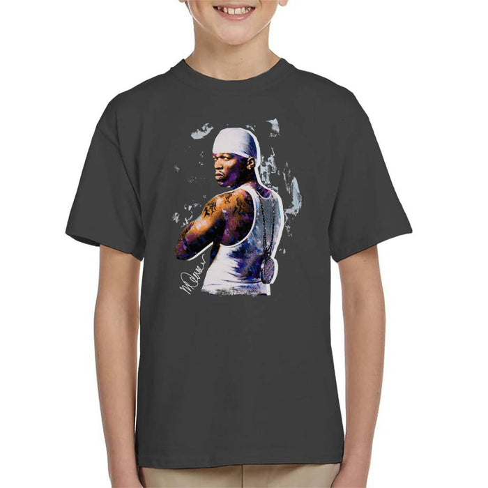 Sidney Maurer Original Portrait Of 50 Cent Bandana Kid's T-Shirt