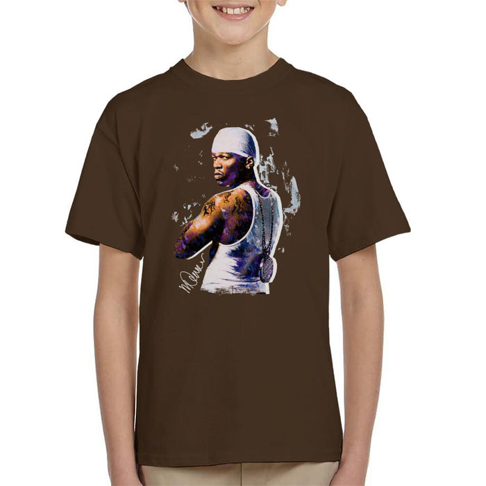 Sidney Maurer Original Portrait Of 50 Cent Bandana Kid's T-Shirt