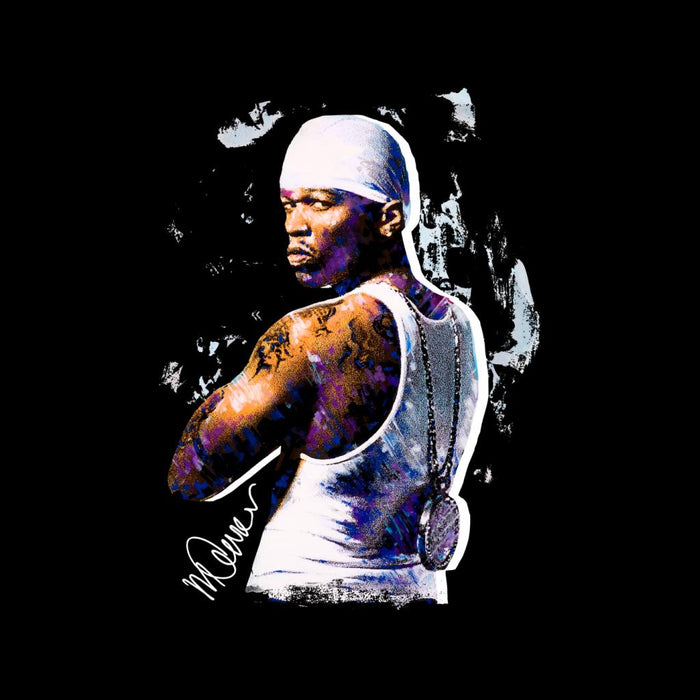 Sidney Maurer Original Portrait Of 50 Cent Bandana Men's Hooded Sweatshirt