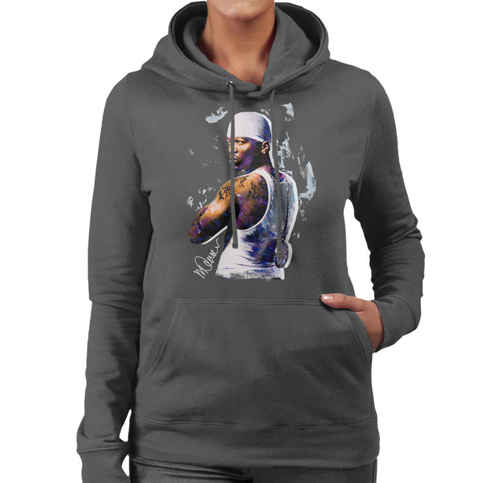 Sidney Maurer Original Portrait Of 50 Cent Bandana Women's Hooded Sweatshirt