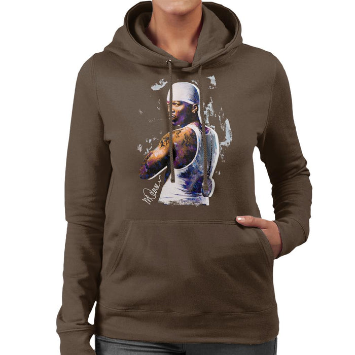 Sidney Maurer Original Portrait Of 50 Cent Bandana Women's Hooded Sweatshirt