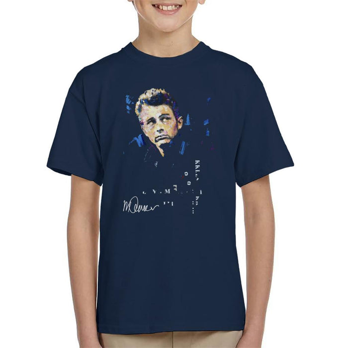 Sidney Maurer Original Portrait Of Actor James Dean Kid's T-Shirt