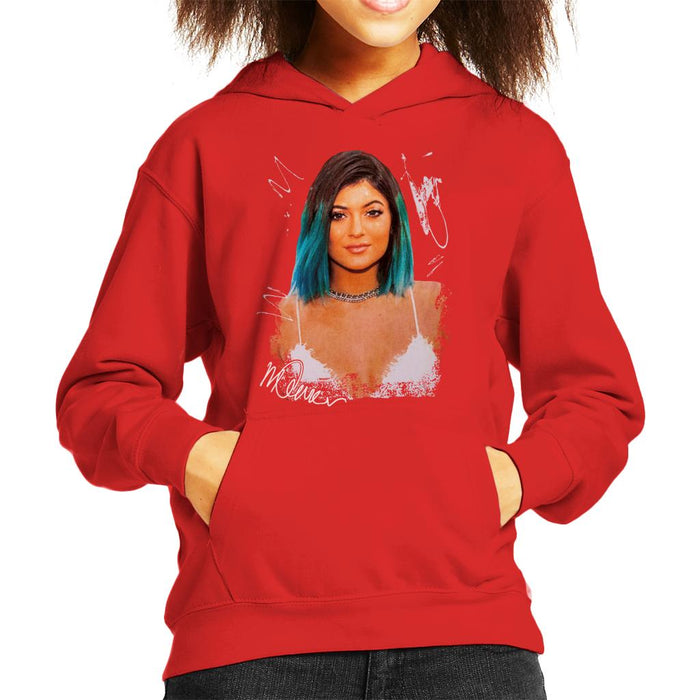 Sidney Maurer Original Portrait Of Kylie Jenner Kid's Hooded Sweatshirt