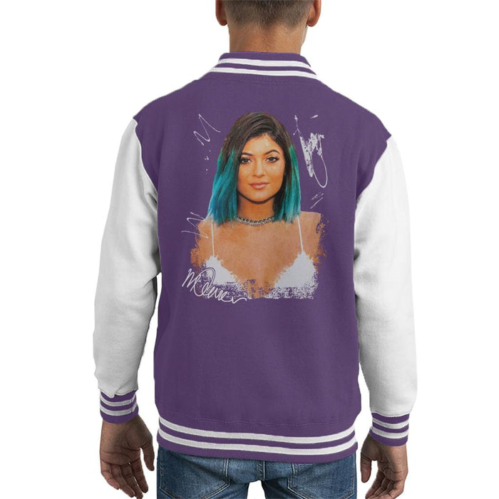 Sidney Maurer Original Portrait Of Kylie Jenner Kid's Varsity Jacket