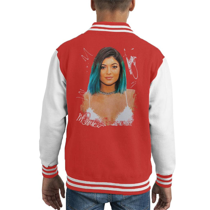 Sidney Maurer Original Portrait Of Kylie Jenner Kid's Varsity Jacket