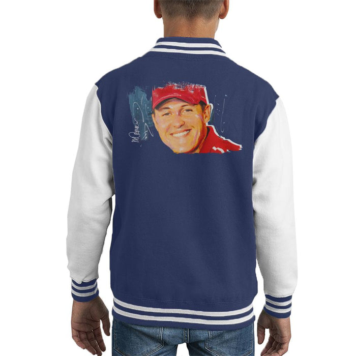 Sidney Maurer Original Portrait Of Michael Schumacher Cap Kid's Varsity Jacket